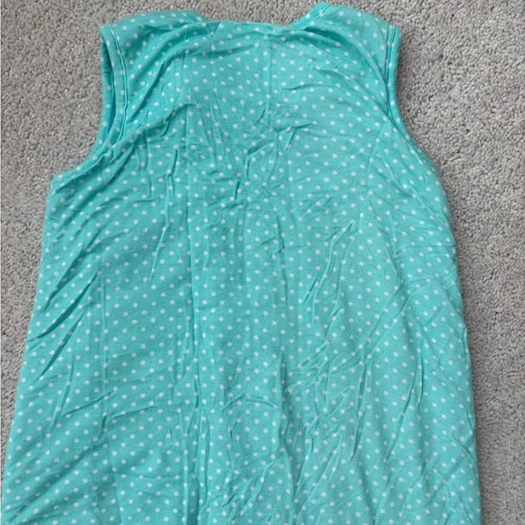 Posh Peanut Teal Polka Dot Ruffled Zippered Sleep Sack BROKEN ZIPPER - Picture 6 of 10